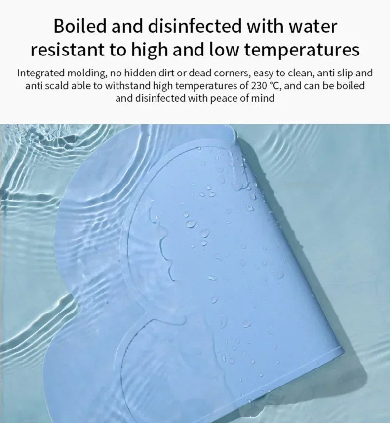 Waterproof Pet Mat for Dog Cat Solid Color Silicone Pet Food Feeding Pad Pet Bowl Drinking Mat Portable Dog Feeding Mat Placemat