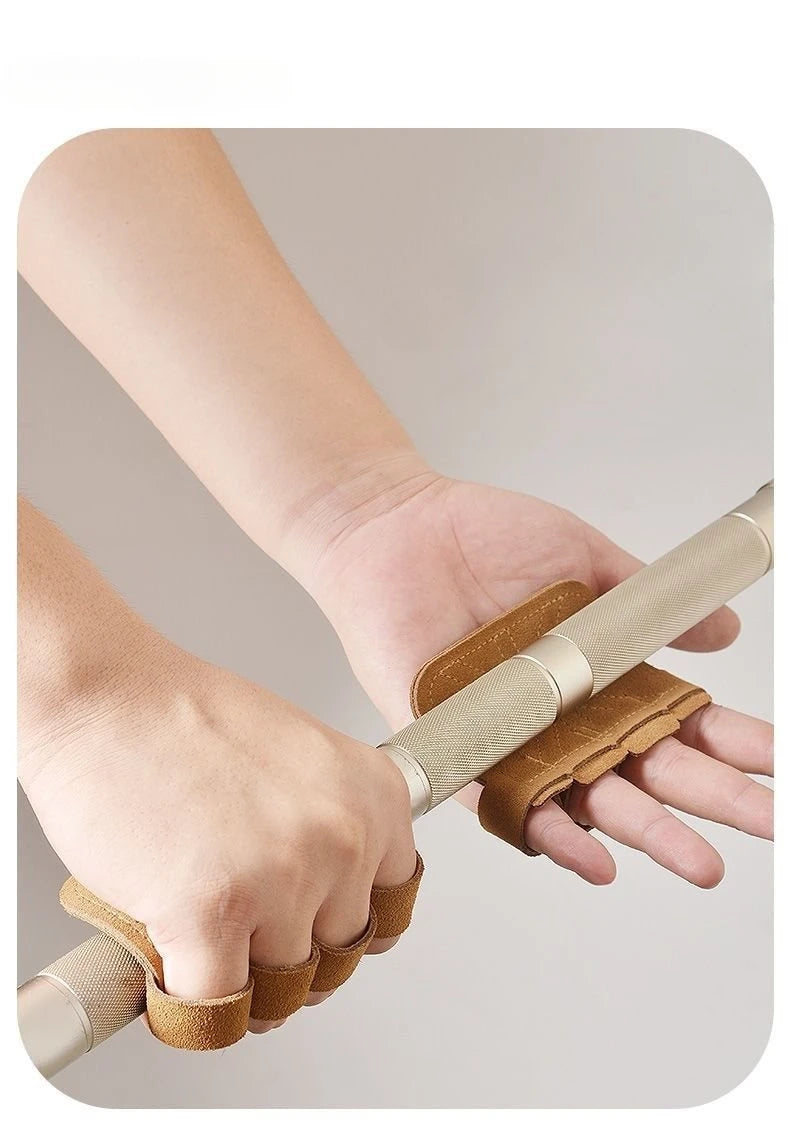 2pcs Fitness Gloves for Pull-Ups | Multi-Color Cowhide Leather Palm Protection | Non-Slip, Wear-Resistant Grip