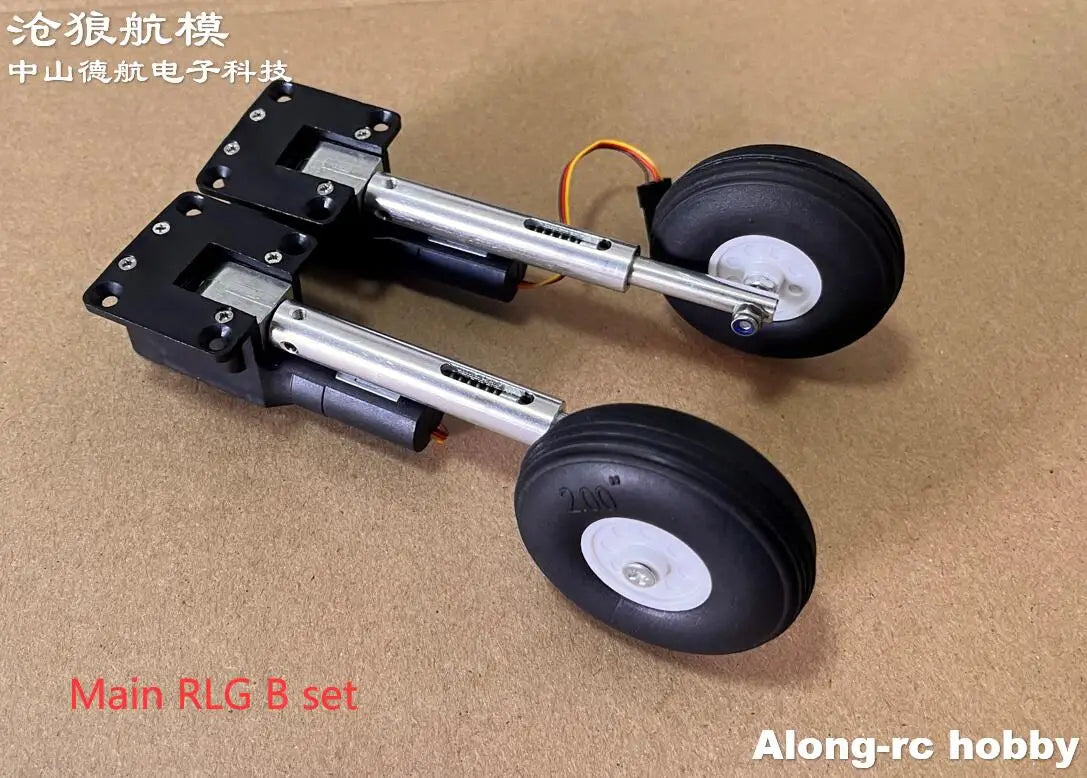 RC Plane Models Parts Height 111mm Retractable Landing Gear with PU Wheels for 2-3.5kg Hobby Airplane Aircraft DIY Jet Fighter