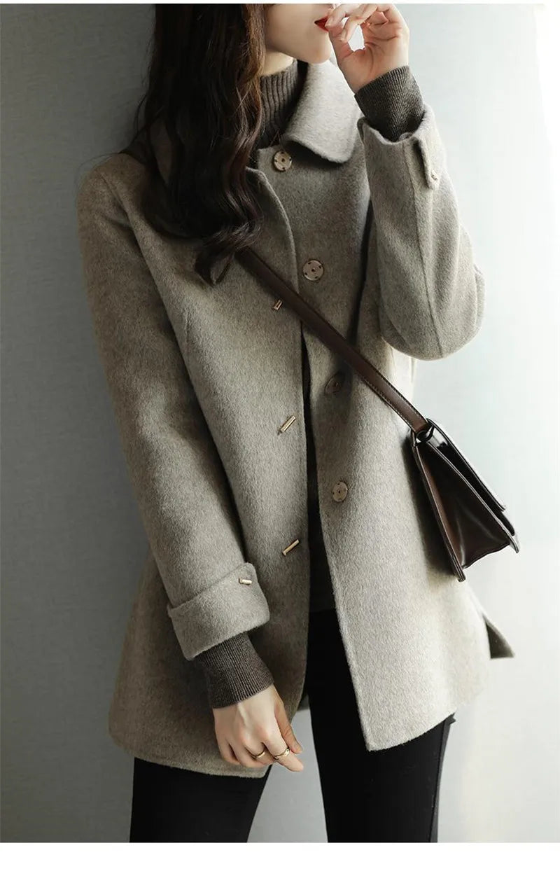 Woolen Coat New Women's Fashion Coat Autumn Winter 2025 Small Casual Woolen Jacket Slim Versatile Ladies High-grade Overcoat Top