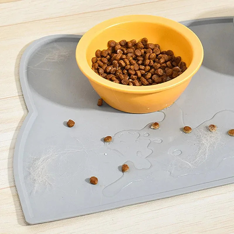 Pet Dirt Resistant Silicone Food Mat Portable Waterproof Leakproof Non-Slip Feeding Mat Bowl Mat Mat for Cats Dogs Pet Supplies