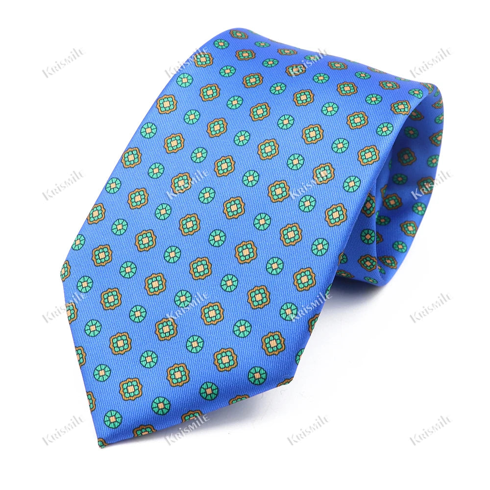 New Design Bohemian Style Necktie For Men Silk Touch Soft Blue Red Yellow Necktie Fit Wedding Party Business Office Accessory