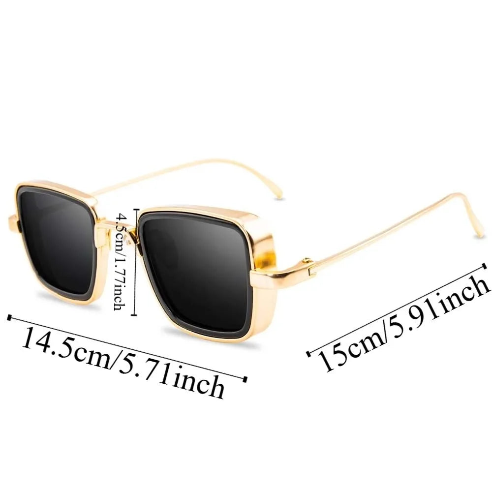 Lightweight Retro Square Sunnies Gradient Sunshade Eyewear Unisex Polarizing Lens Sunglasses Alloy Indian Style Anti-UV Glasses