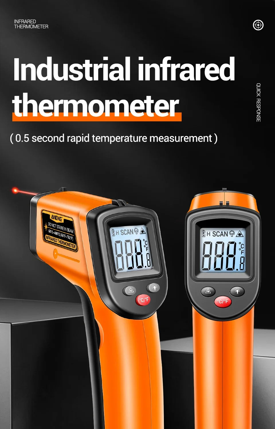 ANENG TH201 Digital Thermometer Handheld Non-Contact Laser Temperature Meter Gun Temperature Tester Instruments Pyrometer