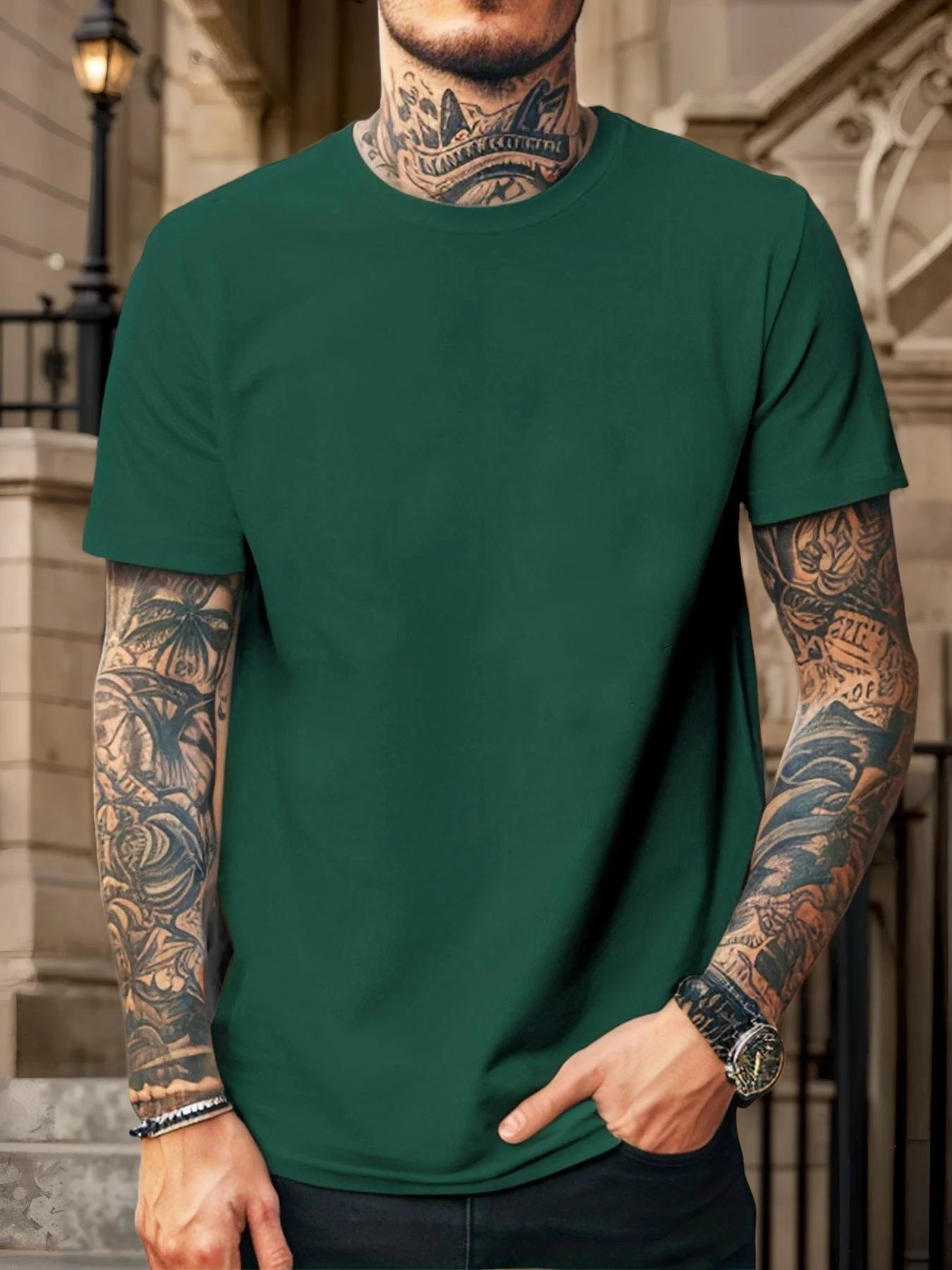 Men Pure Cotton Short Sleeve T Shirt Breathable 100% Cotton 3D Stereoscopic Cutting Casual Daily Wear Soft Comfortable Tees