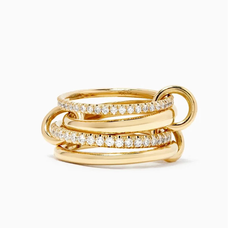 925 Sterling Silver Luxury Multiple Levels Of Interlocking Zircon Ring For Women Daily Life Fashion High Quality Fine Jewelry