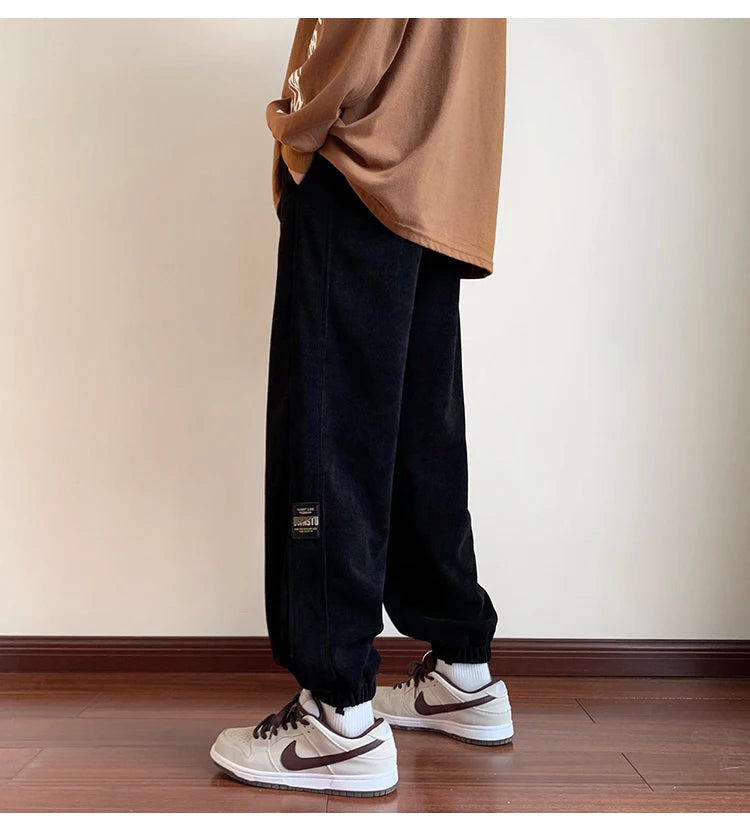 2025 New Men's Corduroy Casual Pants Autumn Winter Wear Resistant Dirt Proof Loose Fit Sport Style Trousers for Working