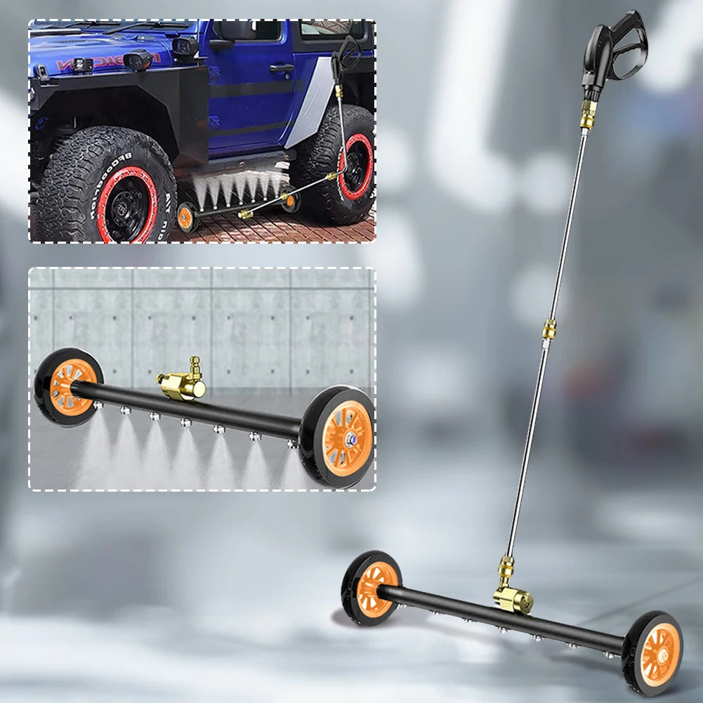 22 Inch Pressure Washer Extendable 3-Wand Undercarriage Surface Cleaner 1/4 Quick Connector High-Pressure Water Broom 4000 PSI