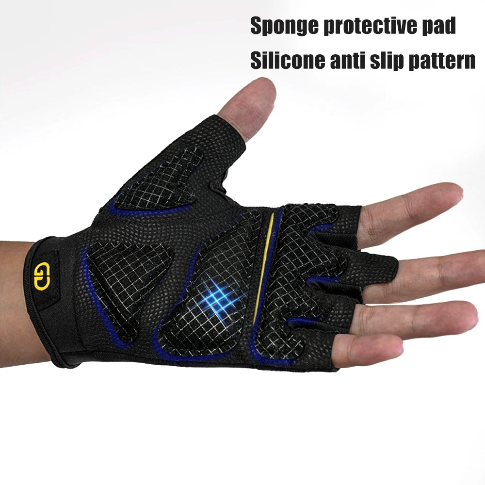 1Pair Fingerless Workout Gloves for Men Women, Lightweight Breathable Fitness Gloves for Weightlifting, Cycling, Climbing,Rowing