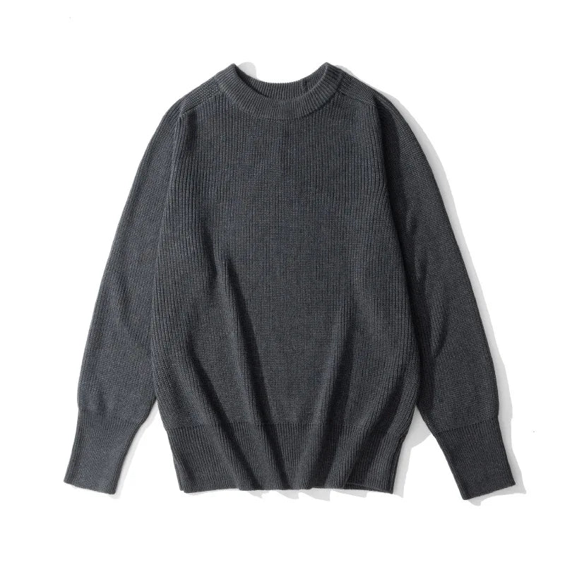 OKONKWO-Shoulder Sleeve Hooded Wool Sweater Warm Thick Solid Color Long Sleeve Knitted Thread Clothes Winter Outdoor Woolly Tops