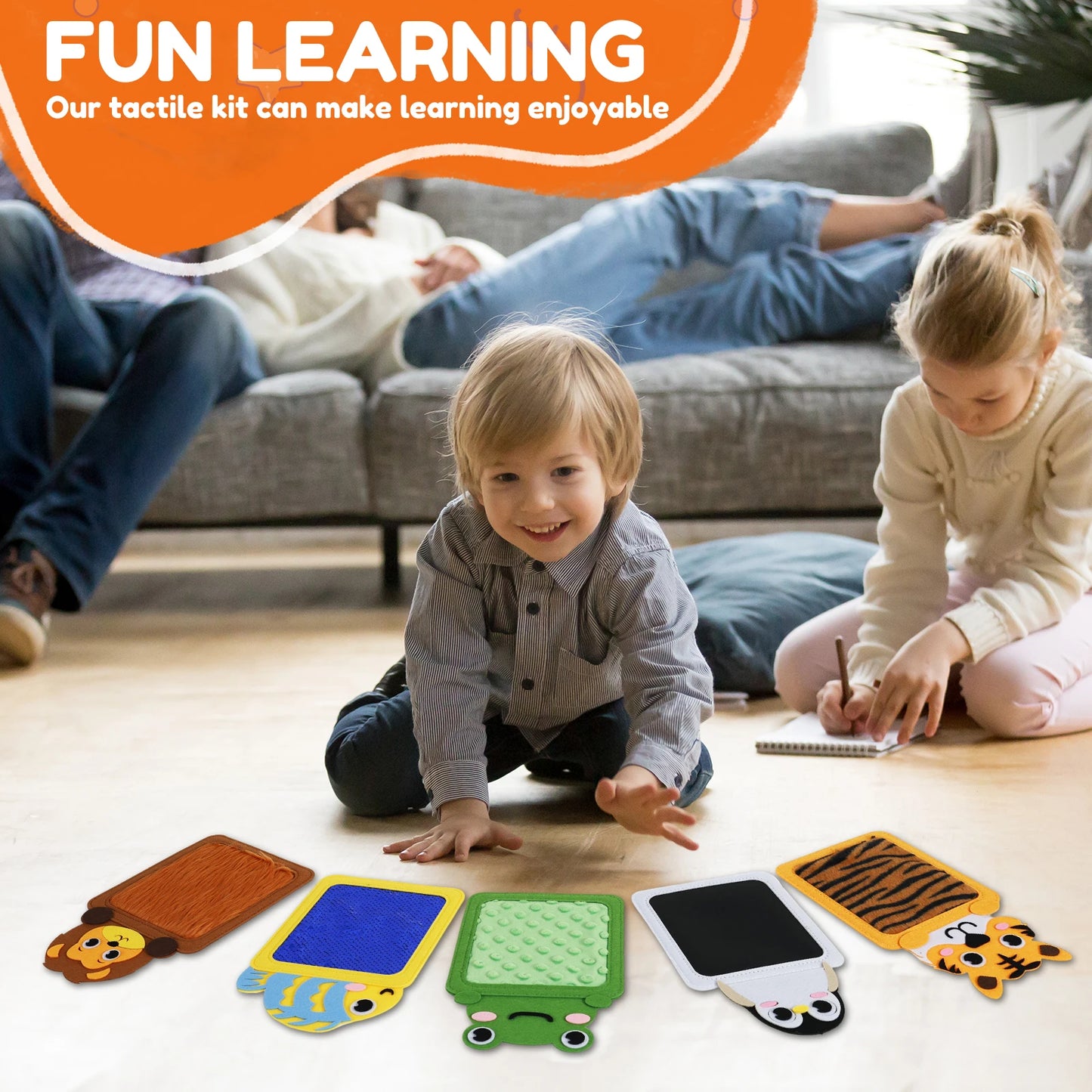 Felt Sensory Mats for Autistic Children Cartoon Animal Cognition Tiles Textured Pads Developmental Preschool Education Toys