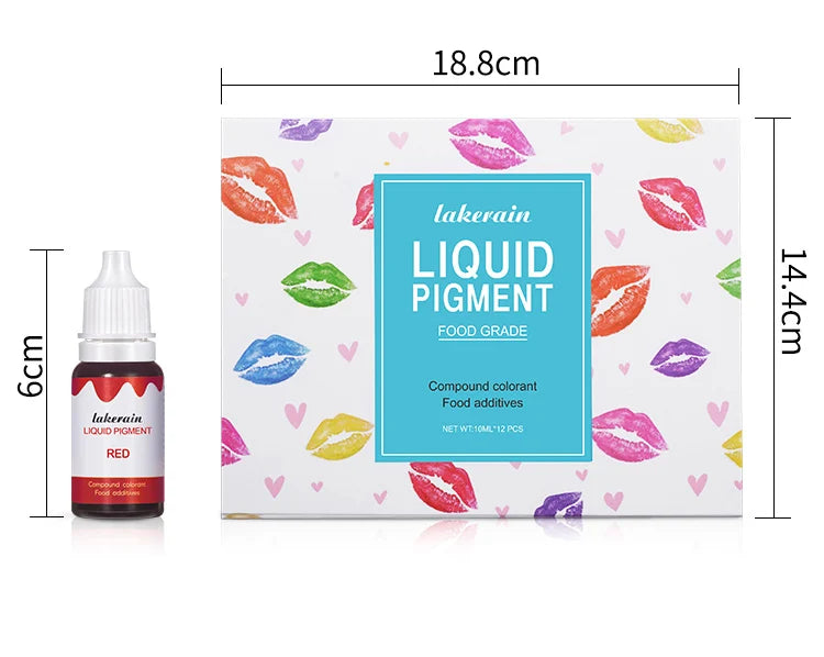 Liquid Pigment Diy Homemade Lipstick Dyes Making Coloring Safe Colorants for DIY Lip Gloss Candle Soap Making Water Oil Dual Use