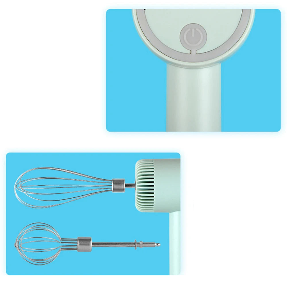 USB Electric Food Mixer Wireless Hand Blender Portable Garlic Crusher 3 Speeds Dough Cream Egg Beater Baking Masher Kitchen Tool