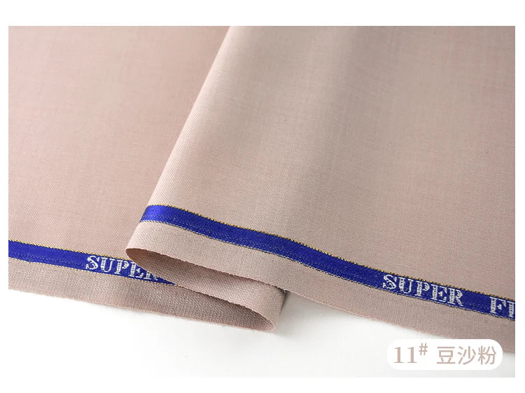 High Count 50% Worsted Wool Fabric For Suits Sewing Blazer Vest Pants Coat DIY High End 280g/m Serge Cloth Material 50X150cm