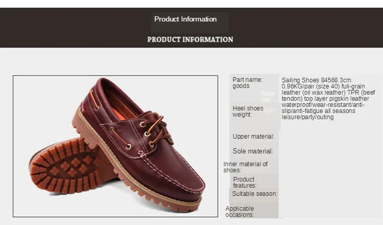 Fashion Genuine Leather Men's Loafers Soft Casual Derby Shoes Moccasins Boat Shoes Platform Male Black Brown Lace-up Oxfords