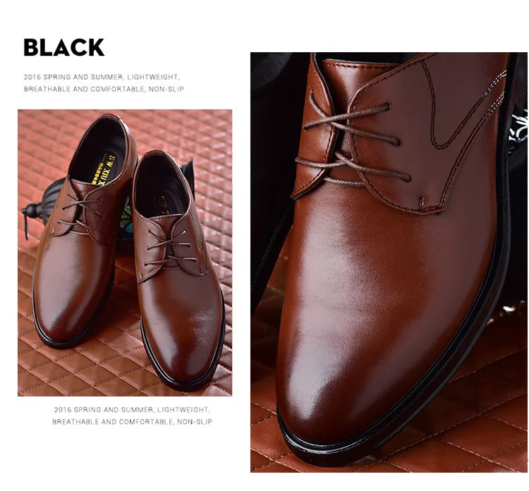 Men Dressing Shoes Formal for Men's Casual Shoe Leather Social Wedding Designer Pointed Toe Black Office Winter Shoes Brand 2024