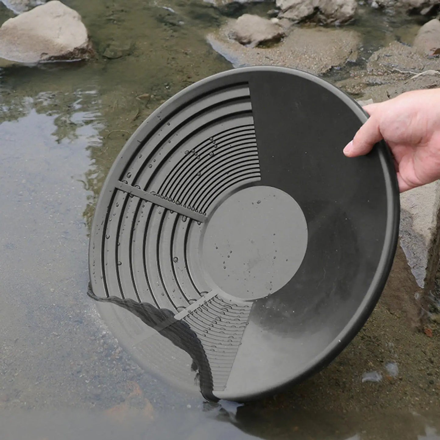 Gold Pan Metal Detection Tool Plastic Sieve Golds Pan Mining Tool Plastic Bowl Prospecting River Wash Gold Panning Equipment