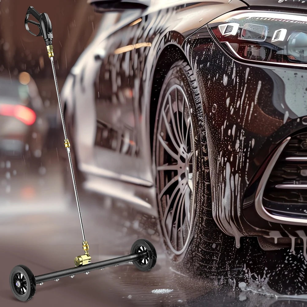22 Inch Pressure Washer Extendable 3-Wand Undercarriage Surface Cleaner 1/4 Quick Connector High-Pressure Water Broom 4000 PSI