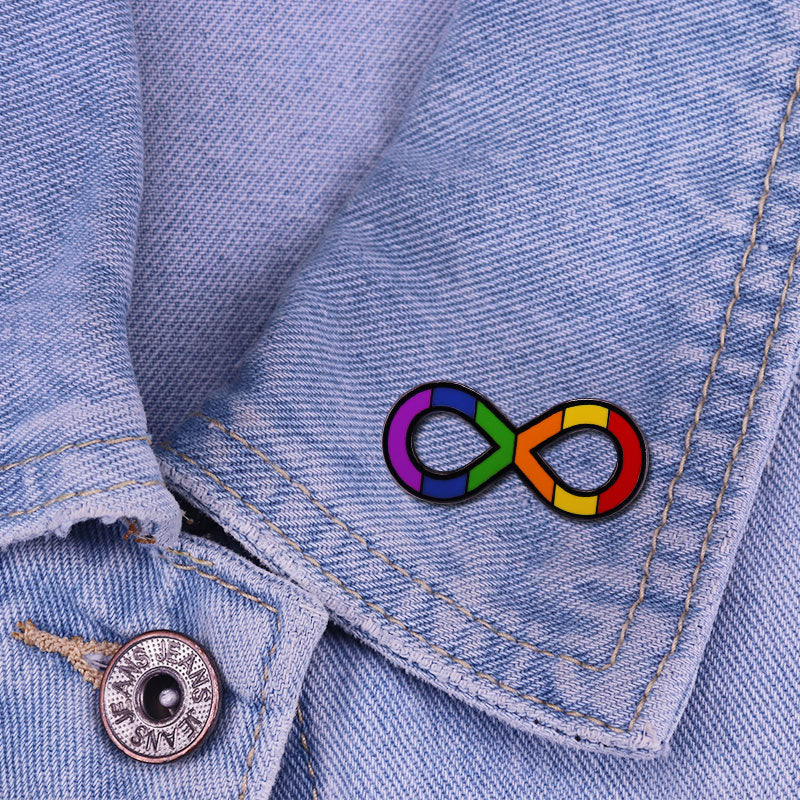 Autism Pride Symbol Rainbow Infinity Sign Enamel Pin Badge Brooch Jewelry Backpack Decoration Accessories