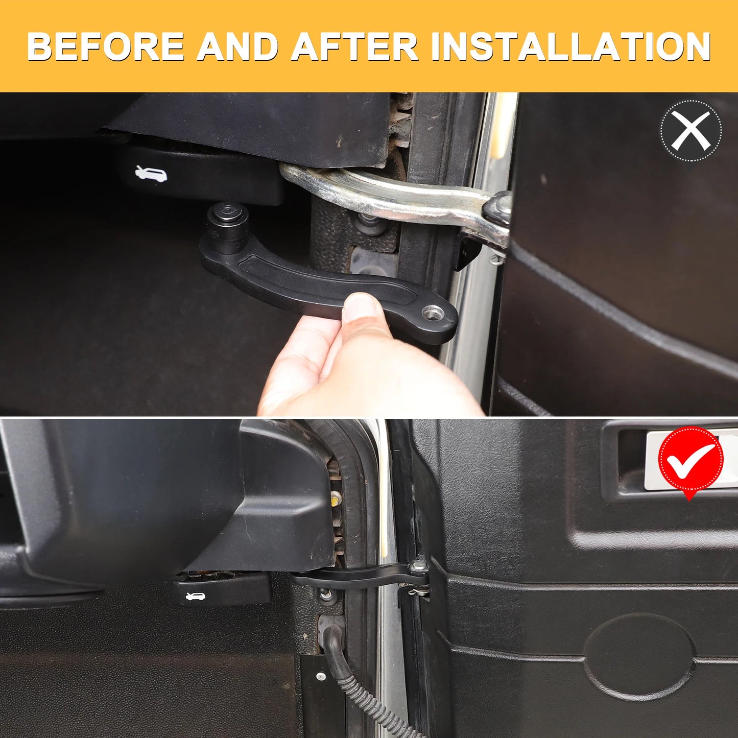 Carbon Steel Black Car Front Door Hinge Replacement Parts For Land Rover Defender 90 110 130 2004-2018 Car Accessories