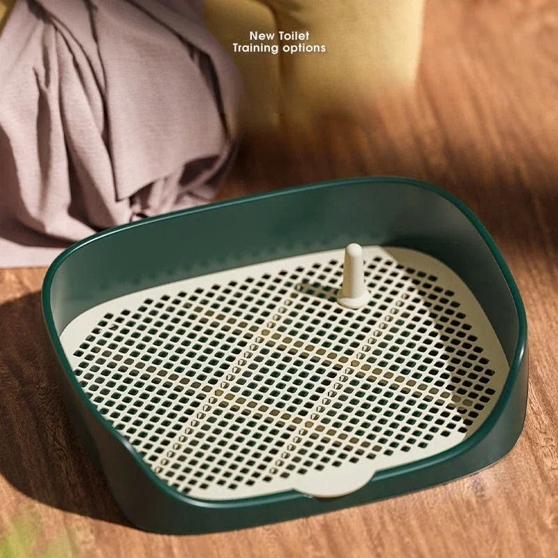 Portable Pet Toilet Training Kit Plastic with Pillar Includes Toilet Mat/Potty Tray/Pee Pad Dog Urinary Trainer Potty Training