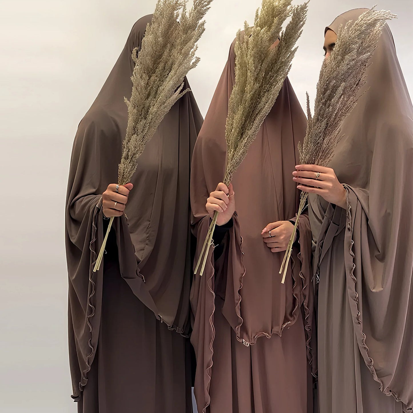 Two Piece Arabic Muslim Women Set Elegant Dubai Hijab Abaya Eid Middle East Prayer Clothes Islamic Khimar Outfit Moroccam Kaftan