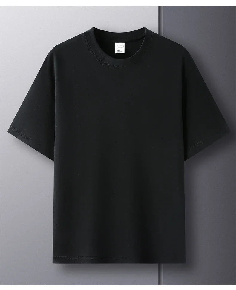Summer  100% Pure Cotton Men's Short Sleeve Round Neck Fashionable Style Half Sleeved Top Breathable T Shirt Short Sleeve