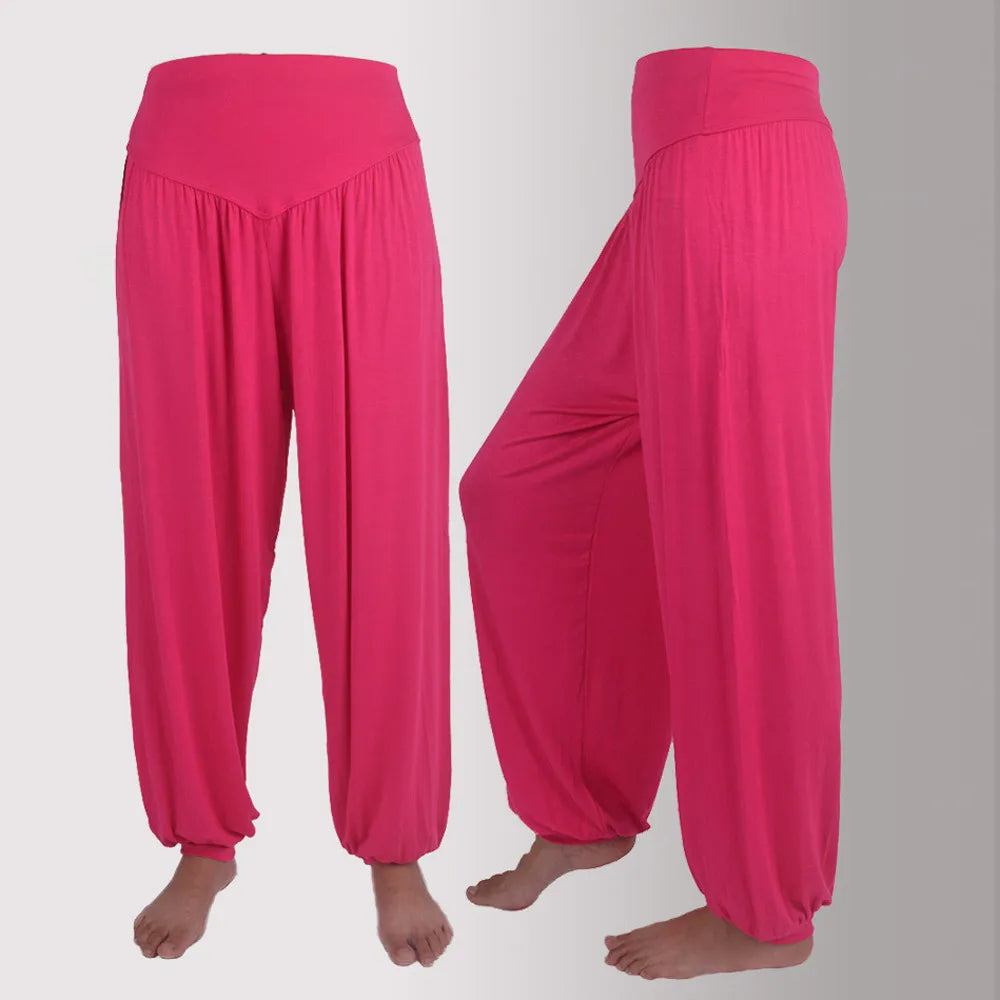 Women Elastic Loose Dance Yoga Pants Gym Workout Trousers Commute Sweat Pants High Waisted Female Clothing Calça Feminina