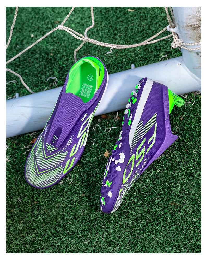High Quality Mens Football Boots F50 Boys FG/TF Training Studded Fast Soccer Cleats Pro Non Slip Football Shoes for Man 35-45