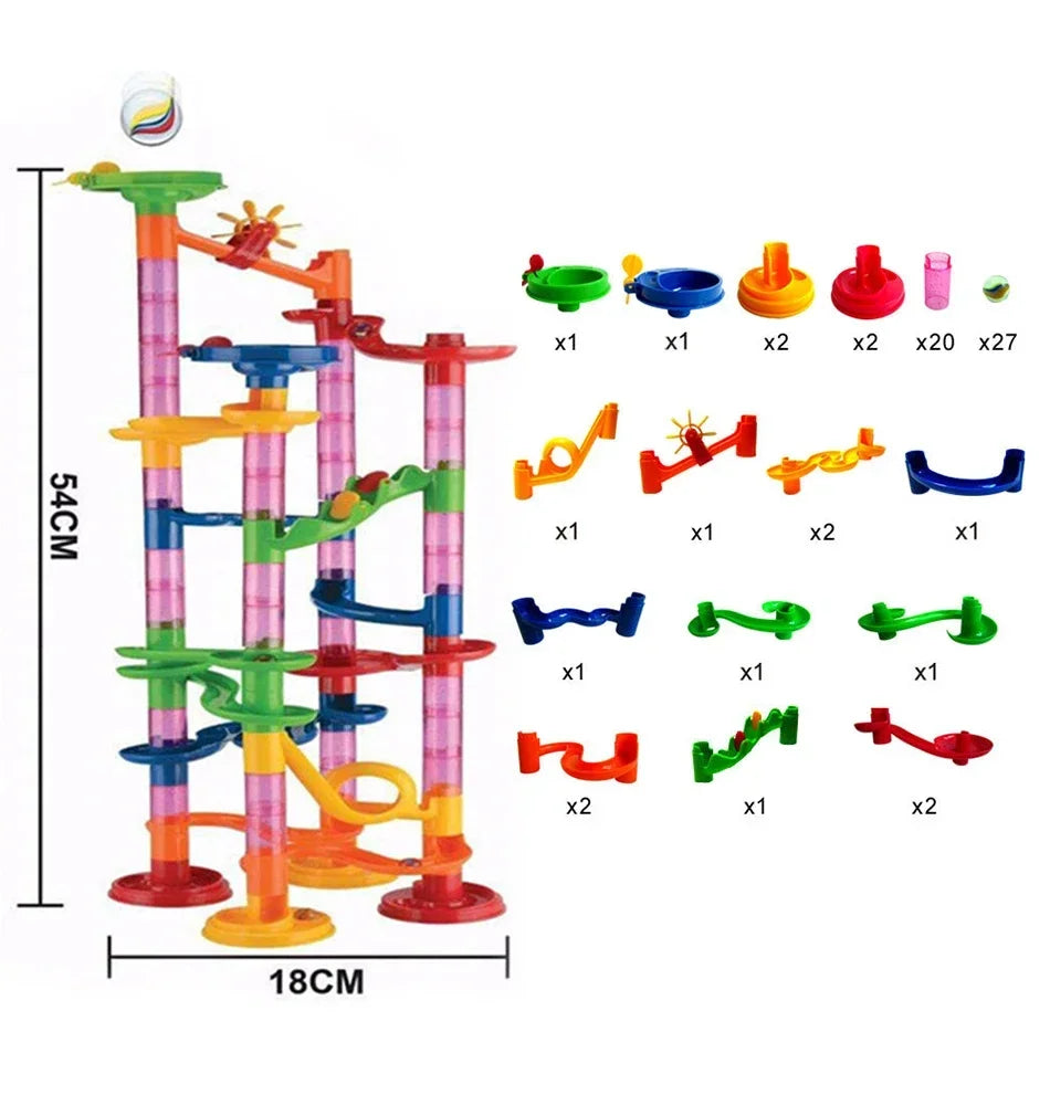 Marble Run Building Blocks Marbles Slide Toys For Children DIY Creativity Constructor Educational Toys Children Gift
