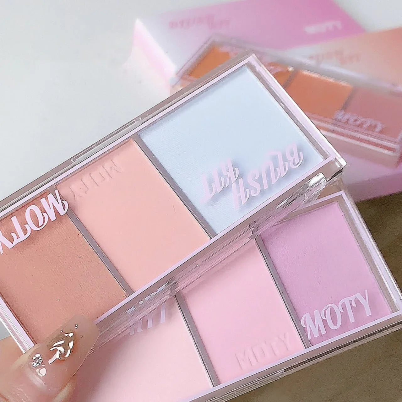 Pink Series 3 Colors Blush Makeup Palette Mashed Potato Texture Matte Cheek Tint Contour Shadow Blusher Cosmetics Rouge Powder