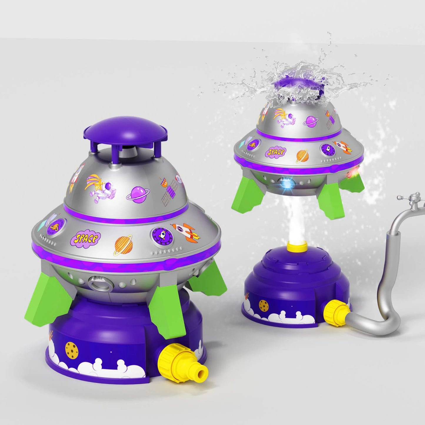 outdoor Water Toy Baby Bath Toys Cartoon Squid windmill Sprinkler Rotating Spray Garden Yard  Fun Games Toys for Kids boys girls