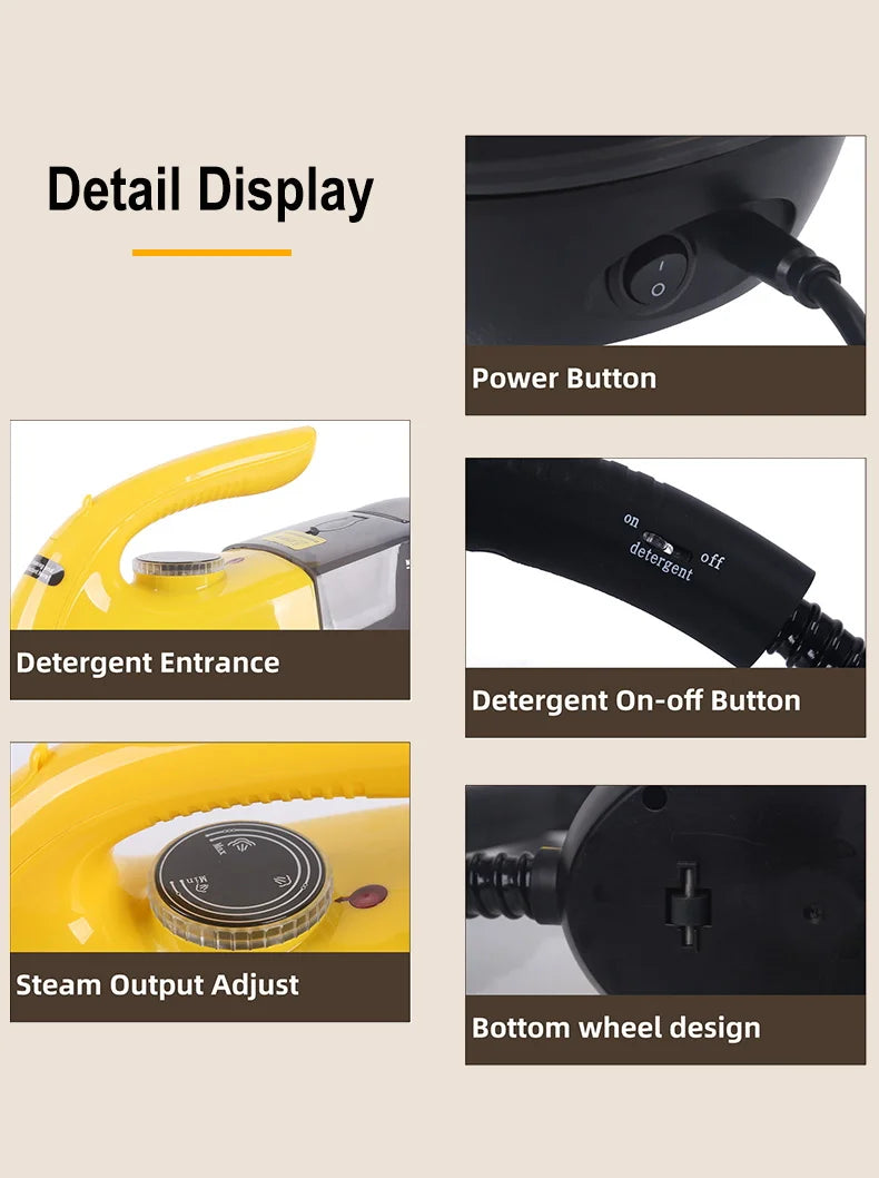 Handheld Steam Cleaner Automotive Sterilization Disinfection High Temperature Wiper Washer for Floor Kitchen Cars Steam mop