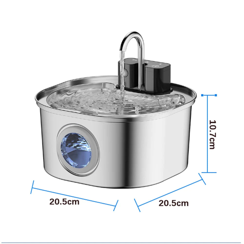 Stainless Steel Wireless Cat Water Fountain 4000mAh Pet Water Dispenser For Dog Cat Infrared Sensor Smart Pet Drinkier Fountain