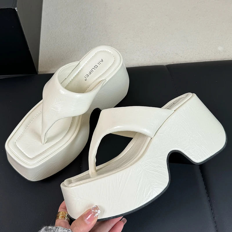 Pumps Flip Flops Slippers Shoes For Ladies New 2026 Female Footwear Platform Wedges Women Slippers Fashion Slides Heels  Shoes
