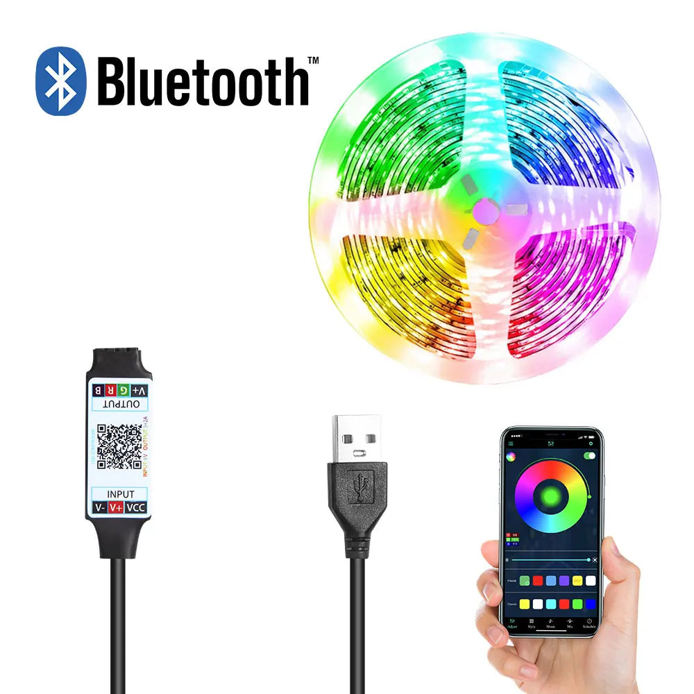 LED Strips Infrared Control Neon Ice Lights TV Backlight Room Decor SMD5050 USB Bedroom Decoration 1m 2m 3m 4m 5m Luces LED