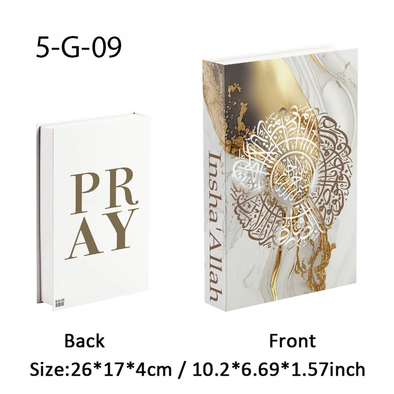 Islamic Mosque Kabaa Luxury Fake Book Home Decor Decorative Books Storage Box Simulation Book Coffee Table Interior Decoration