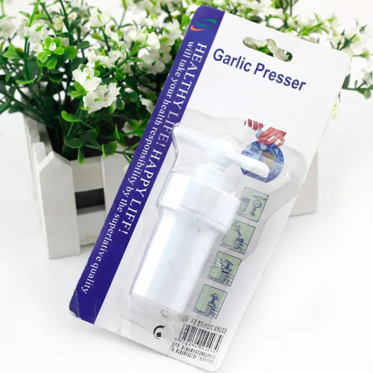 Plastic Garlic Presses Screw Squeeze Peeler Garlic Crusher White Manual Press Practical Kitchen Cooking Tools