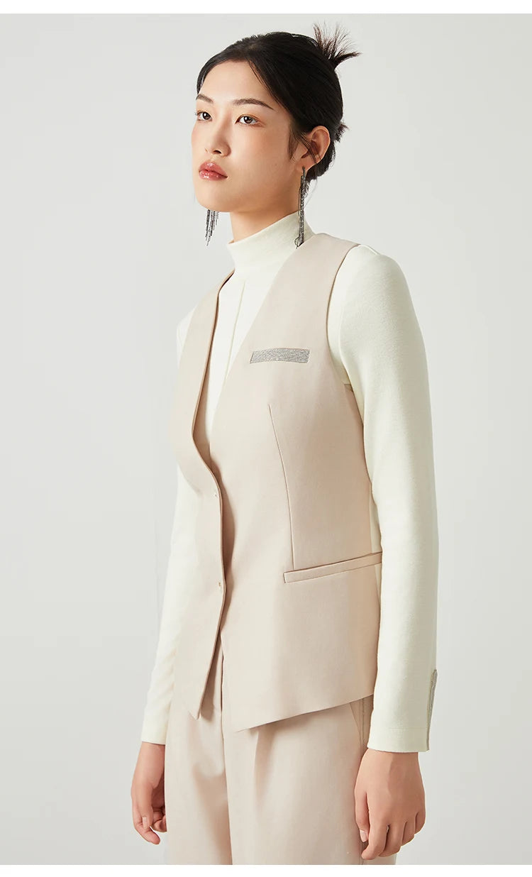 K2548W Luxury women's autumn suits vest wool office business wear formal Laidies woolen clothes