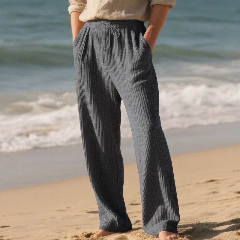 European and American Independent Station Men's Casual Trousers Loose Straight Pants Pit Strips Jacquard Wide Leg Pants