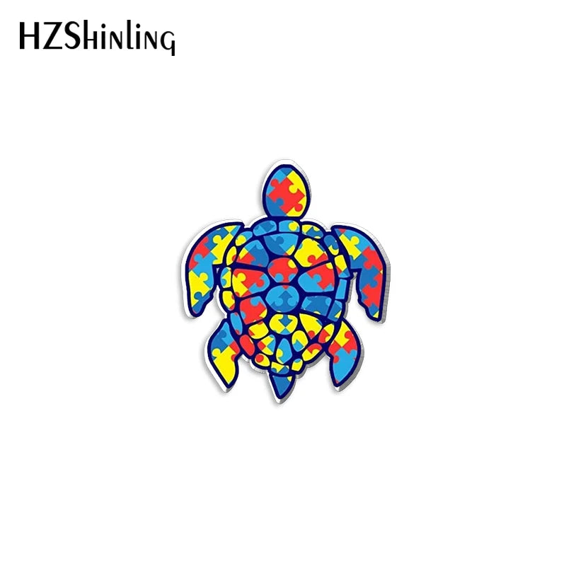 2023 New Autism Awareness With Heart Acrylic Lapel Pin Epoxy Butterfly Clasp Pin Handmade Butterfly Brooch