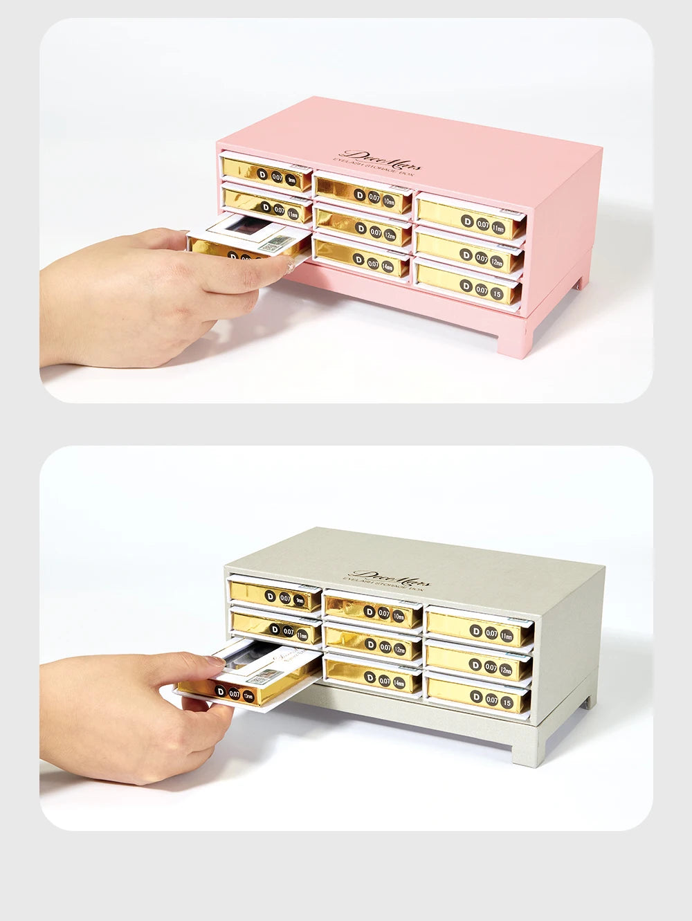 DeceMars Eyelash storage box Pink/Gray