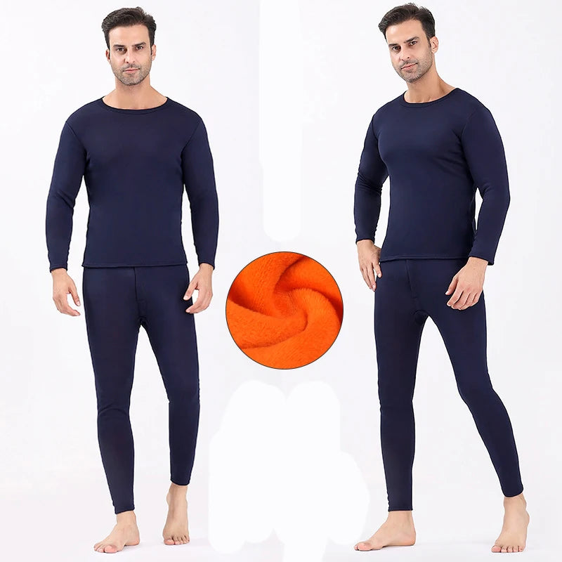 Thermal Underwear Set Men Winter Thicken Velvet Thermal Clothing Long Johns Men's Fleece Keep Warm Thermo Underwear Sets