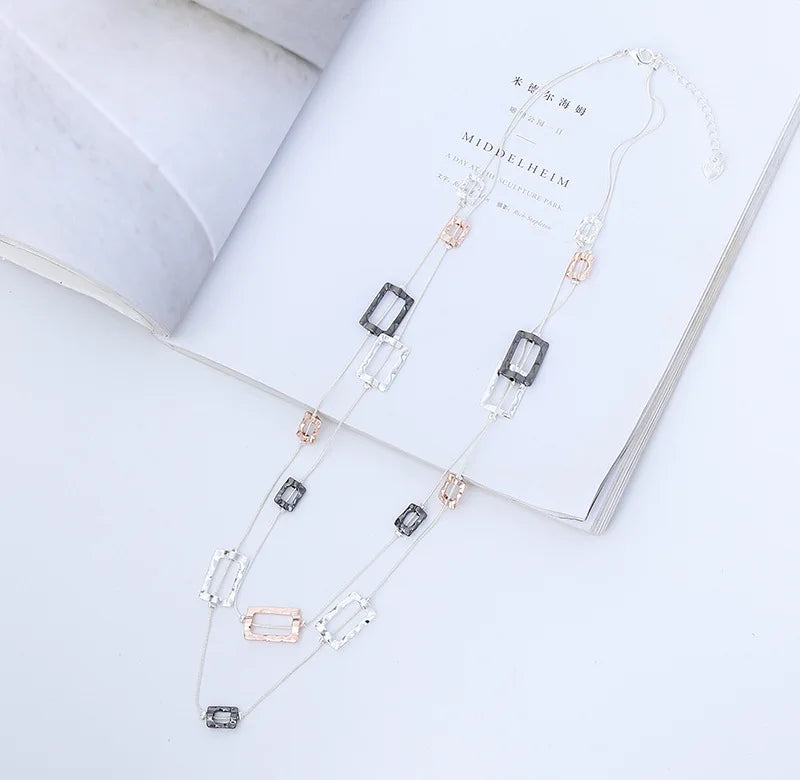 new necklace is popular in Europe and America, versatile peach heart exquisite women's long necklace, double-layer wome