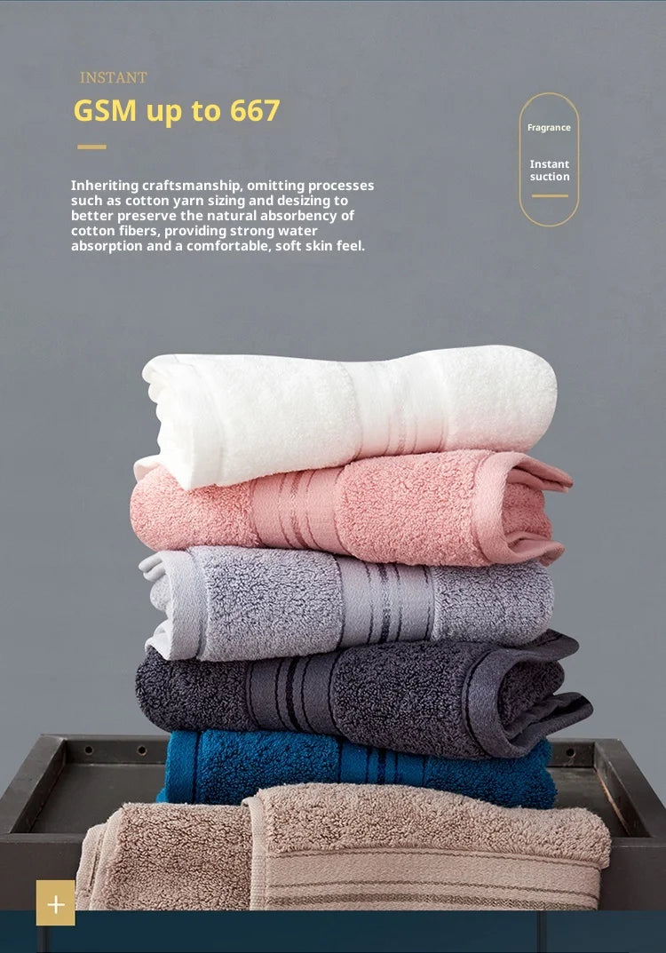 Egyptian Cotton Bath Towels Towels Combed Face Towels Set or Individually Suitable for Sports Travel Home Hotel and Bathroom Use