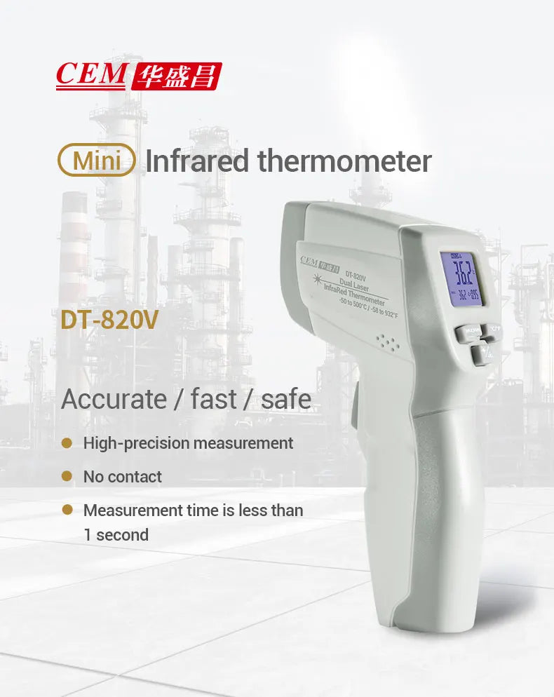 Industrial Laser LCD Digital IR Infrared Thermometer Temperature Meter Point -50-500 Degree Non-Contact Thermometer Pyrometer