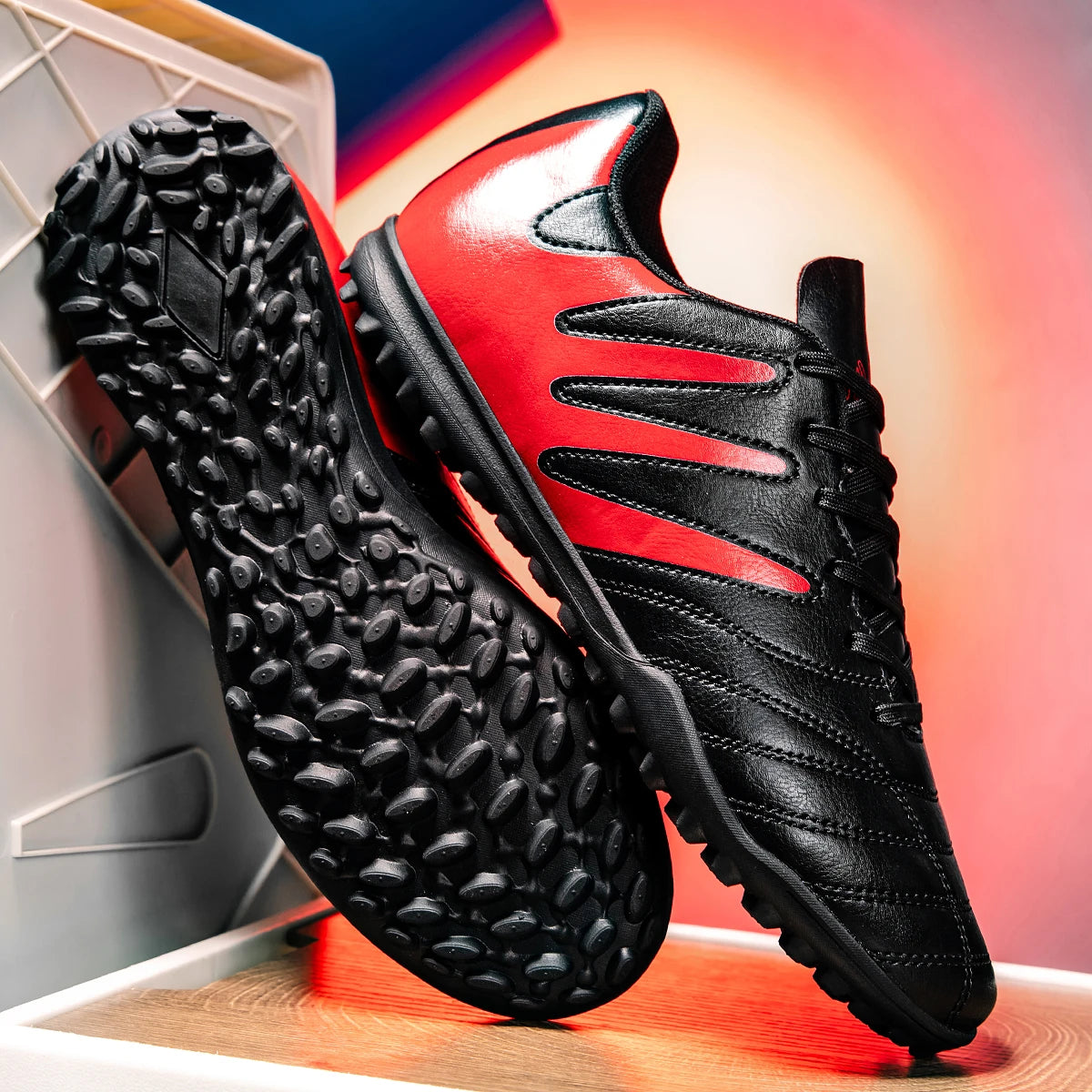 Sport Essential TF Turf Football Shoes Integrated PU Fabric Rubber Sole Anti-slip Wearable Unisex Casual Football Shoes