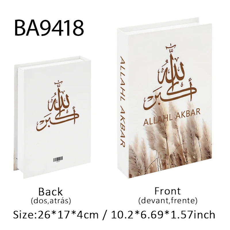 Islamic Luxury Fake Book Decorative Books Storage Box Coffee Table Interior Decoration Kaaba Mosque Muslims Bedroom Home Decor