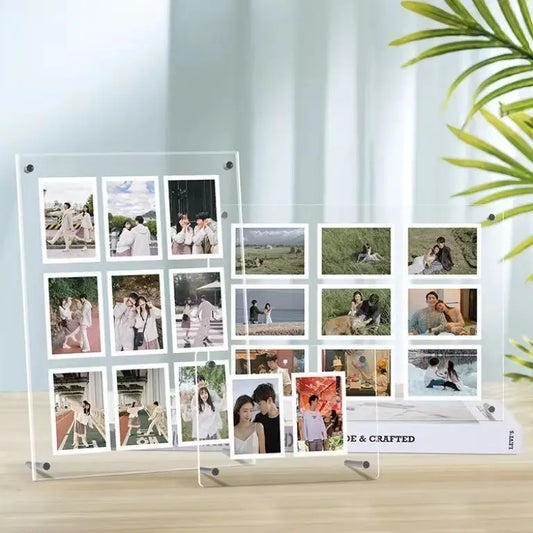 Acrylic Polaroid Frames,Clear Desk Floating Picture Frame for Fujifilm Instax Film,Family and Wedding Collage Picture Frames