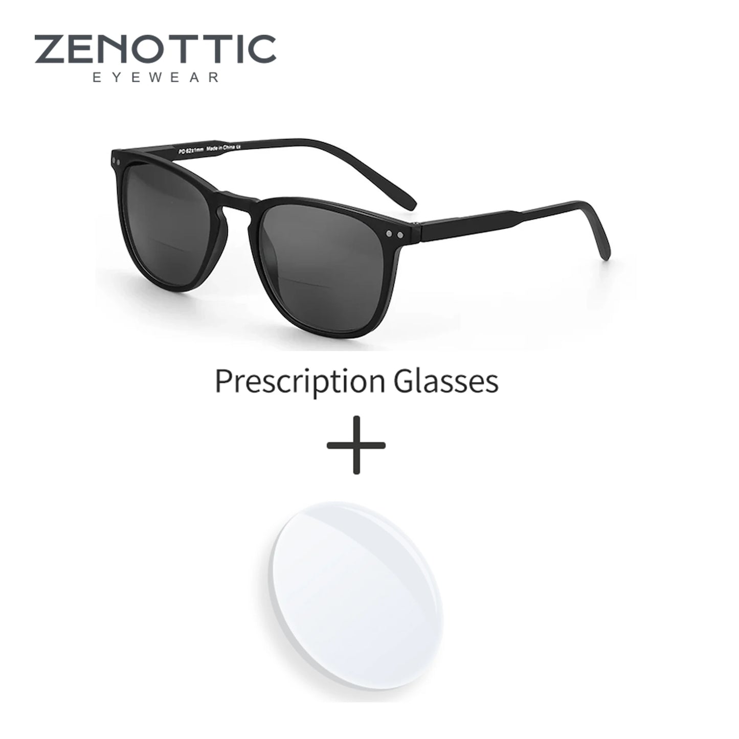 ZENOTTIC Classic Square Prescription Sunglasses Retro Progressive Sun Glasses For Men Women UV400 Protection Shades